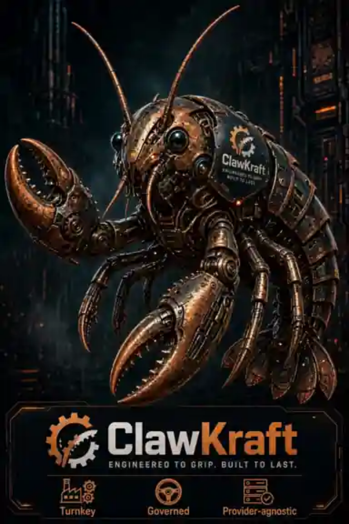 ClawKraft mechanical lobster artwork